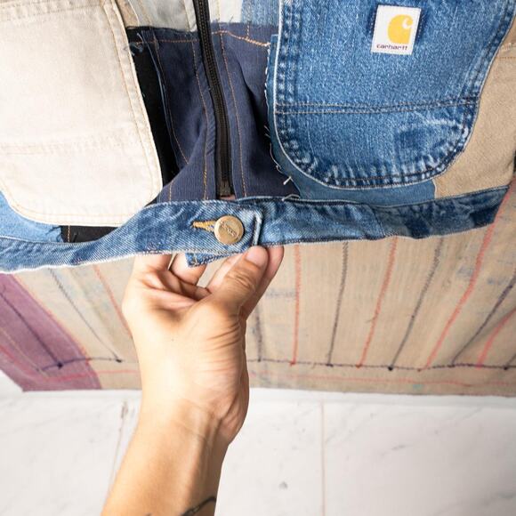 custom Upcycled patchwork carhartt chore jacket - Picture 6 of 8